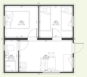 Maison Conteneur 35 m² « A Cottage » – Habitation 4 Saisons (Isolation Polyuréthane 100 mm)