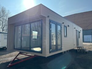 Mobil-Home « Camp II » – Design Scandinave en Bois (Cuisine Équipée & Finitions Haut de Gamme)
