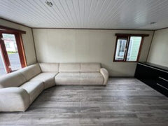 Mobil-Home « Chalet Wood Gray » 10,8 x 3,7m – Design Moderne avec Bow-Window & Double Entrée