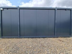 Module Préfabriqué 15 m² « Design » (6x2,5m) – Bureau Vitré Gris Anthracite Isolé