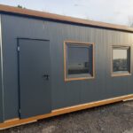Pavillon de Bureau 17m² (6x2,9m) – Design Moderne Anthracite & Finitions Bois – Isolation 100mm
