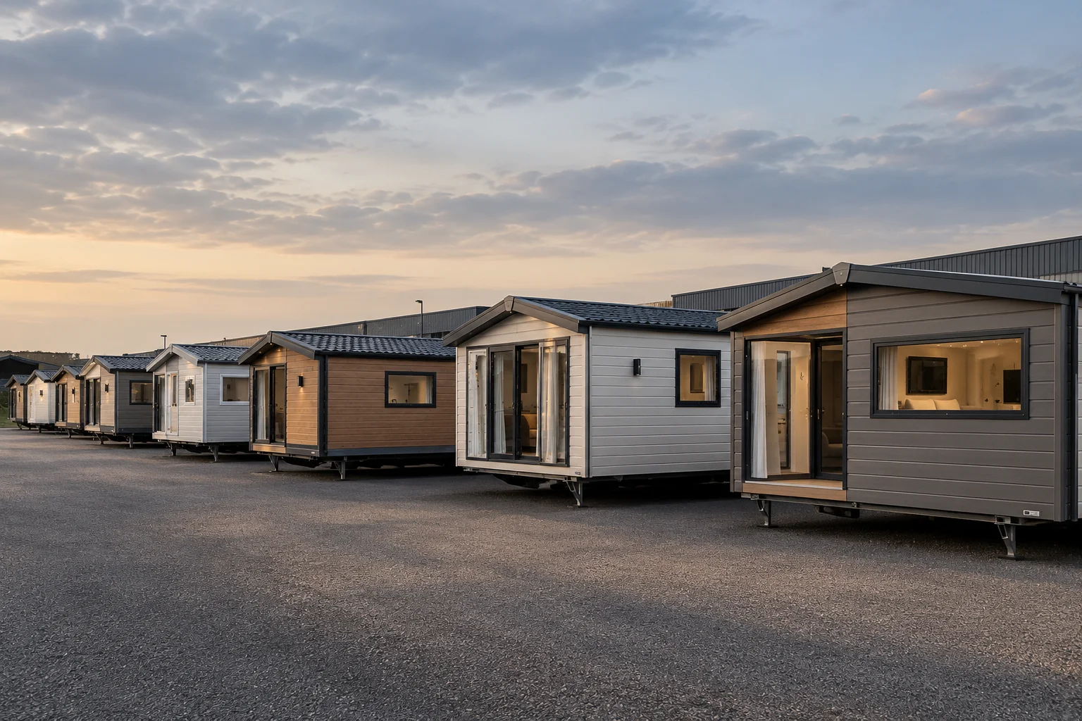 Intérieur lumineux d'un mobile home haut de gamme